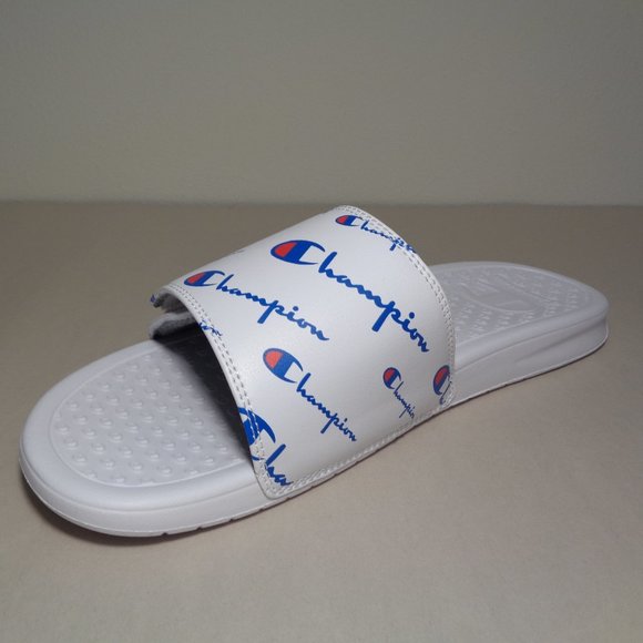 Champion Size 12 M LOGO SLIDE White Sandals New Men\'s Shoes main image 6